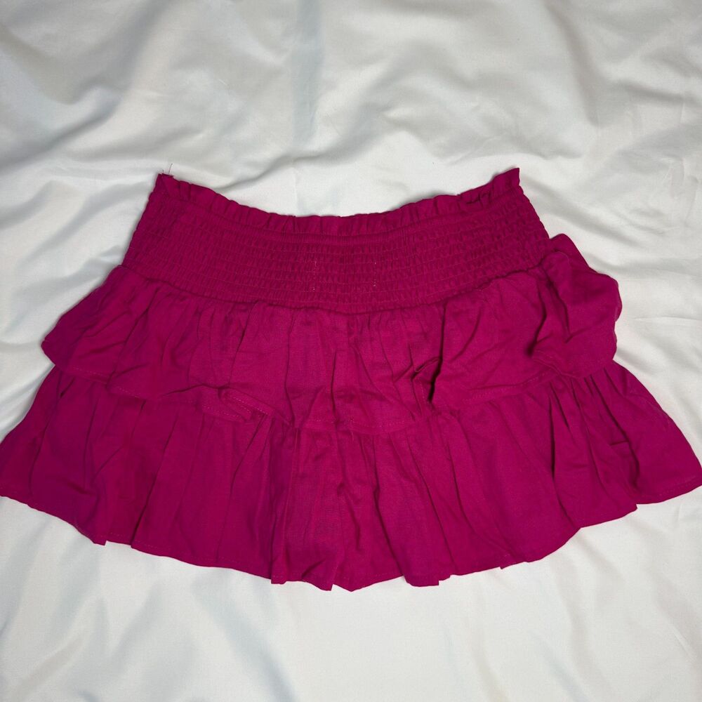 Ruffle pink mini skort
